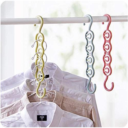 3D Space Saving Hanger Magic Clothes Hanger with Hook Closet Organizer Home Tools Multi-Purpose thickdrying Storage Racks 10pcs Random Color