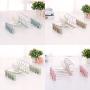 Milue 10Pcs Home Adjustable Stand Clip Clothes Pants Skirt Hanger Antiskid Drying Rack (Pink)