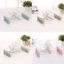 Milue 10Pcs Home Adjustable Stand Clip Clothes Pants Skirt Hanger Antiskid Drying Rack (Pink)