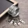 Jovitec Picture Hanging Kit 20 Pieces D-Ring Picture Hangers 2 Hole with 40 Pieces Screws, 100 Feet Picture Hanging Wire, Supports up to 30 lbs