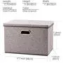 Prandom Large Collapsible Storage Bins with Lids [3-Pack] Linen Fabric Foldable Storage Boxes Organizer Containers Baskets Cube with Cover for Home Bedroom Closet Office Nursery (17.7x11.8x11.8)