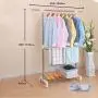 PLLP Drying Rack Hangers Airer Clothes Stainless Steel Extended Single Rod Floorstanding Lift Indoor Balcony Bedroom Drying Rack Clothes Rack