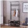 QPSGB Multi-Functional Floor Coat Rack, Simple Clothes Rack Combination Hanger, Household Rack Bedroom Hanging Clothes Rack (Color : Black Walnut, Size : Medium)