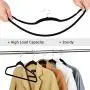 Yaheetech Velvet Suit Hangers 100 Pack, Non Slip Ultra Thin Space Saving 360 Degree Swivel Black Clothes Hanger Hook