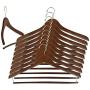 Iconikal 17-Inch Contoured Wood Suit Hanger with Pant Bar, Walnut, 10-Pack Iconikal 17-Inch Contoured Wood Suit Hanger with Pant Bar, Walnut, 10-Pack
