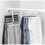 5 in 1 Pant Rack Shelves Stainless Steel Clothes Hangers Multi-Functional Wardrobe Magic Hanger 5pcs Random Color