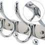 Coat Hook WEBI Classic Robe Bath Kitchen Towel Utensil Utility Hook Garment Rack Hanger Rail Holder Wall Mounted,Chrome Finish, Aluminium Alloy