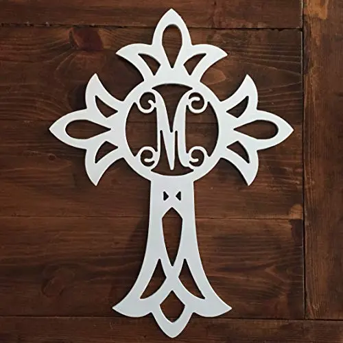 Monogram Cross Door Hanger - Easter Door Hanger - Wood Cross Monogram - Religious Monogram Hanger - Religious Door Decor - Cross Door Decor
