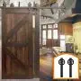 ZEKOO Rustic 11 FT Erfect by Pass Door Hardware Sliding Black Steel Big Wheel Roller Hanger Track for Double Wooden Doors ZEKOO Rustic 11 FT Erfect by Pass Door Hardware Sliding Black Steel Big Wheel Roller Hanger Track for Double Wooden Doors