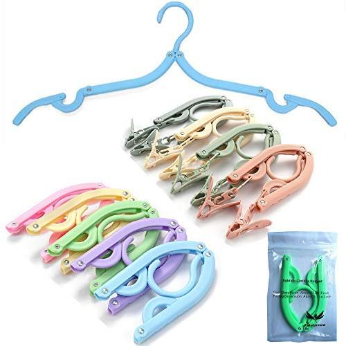 Falytemow Travel Hangers Portable Folding Clothes Hangers Non-Slip Foldable Clothes Drying Rack for Home or Travel 9pcs Clothes Hangers with 4pcs Clips