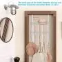 Coat Rack, MILIJIA Over The Door Hanger with Mesh Basket, Detachable Storage Shelf for Towels, Hats, Handbags, Coats (White-2 Layer)