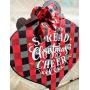 Spread Christmas Cheer Buffalo Plaid Ornament Wood Door Hanger