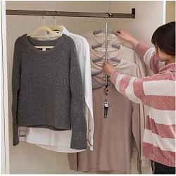 Multilayer Fish Bone Shape Stainless Steel Clothing Storage Racks Clothes Hanger Storage Holder Wardrobe Laundry Drying Rack 2pcs Ramdom Color