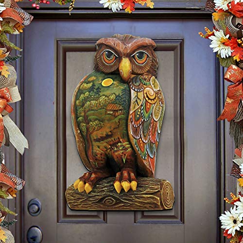 Wise Messenger Owl Wooden Decorative Halloween Holiday Door Hanger #8158912H