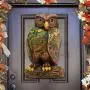 Wise Messenger Owl Wooden Decorative Halloween Holiday Door Hanger #8158912H Wise Messenger Owl Wooden Decorative Halloween Holiday Door Hanger #8158912H