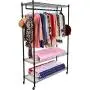 Homdox 3-Tiers Large Size Heavy Duty Wire Shelving Garment Rolling Rack Clothing Rack with Double Clothes Shelves and Lockable Wheels+1 Pair Side Hooks,Black Homdox 3-Tiers Large Size Heavy Duty Wire Shelving Garment Rolling Rack Clothing Rack with Double Clothes Shelves and Lockable Wheels+1 Pair Side Hooks,Black