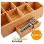 Ecbanli Bamboo Tea Boxes with Small Drawer, Taller Size Tea Bag Storage Organizer, Free Tea Squeezer Included Ecbanli Bamboo Tea Boxes with Small Drawer, Taller Size Tea Bag Storage Organizer, Free Tea Squeezer Included