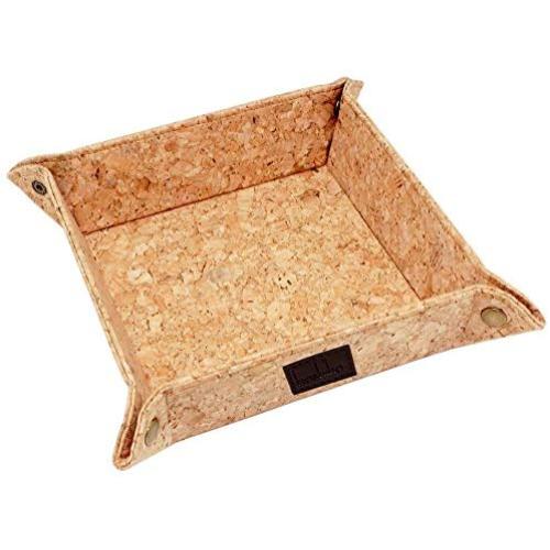 boshiho Valet Tray for Men, Natural Cork Jewelry Catchall Key Phone Coin Boxes Change Caddy Bedside Storage Boxes Eco-Friendly Vegan Gift