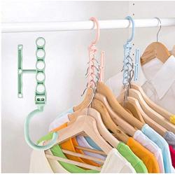 10PC Random Color Plastic 5 Circle Multilayer Windproof Clothes Hanger Organizer Fixed Holder Storage Racks Buckle Hanger Anti-Slip Home Hanger