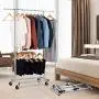 Bextsware Expandable Double Rod Clothing Garment Racks On Wheels, Heavy Duty Hanging Clothes Organizer Stand Adjustable Rolling Rack, Chrome Bextsware Expandable Double Rod Clothing Garment Racks On Wheels, Heavy Duty Hanging Clothes Organizer Stand Adjustable Rolling Rack, Chrome