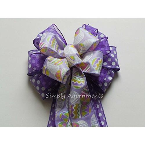 Purple Easter Wreath Bow Purple Easter Door Hanger Decoration Pink Easter Baby Shower Decorations Easter Basket Gift Bow