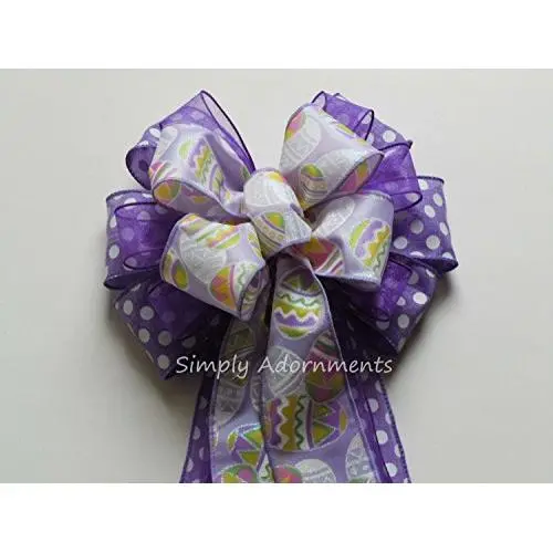 Purple Easter Wreath Bow Purple Easter Door Hanger Decoration Pink Easter Baby Shower Decorations Easter Basket Gift Bow