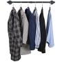 OROPY Industrial Pipe Clothes Rack, Heavy Duty Detachable Wall Mounted Black Iron Garment Bar, Multi-Purpose Hanging Rod for Closet Storage, 38.4" Length, Black (Two Base)