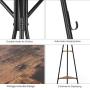 Homfa Coat Rack Stand 71 inch with 9 Hooks and 2-Tier Storage Shelves, Free Standing Industrial Hall Tree Clothes Hanger for Hat, Bag, Accent Metal Frame Vintage