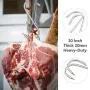 ZUZZEE 10 Inch Meat Hooks 10mm Heavy Duty S-Hooks Stainless Steel Butcher Hooks Meat Processing for Smoker Poultry Hanging BBQ Grill Cooking Hook Tool (3 Pack)