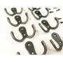 20 Pieces Double Prong Robe Hook Rustic Hooks Retro Cloth Hanger with 40 Pieces Screws, Bronze Color