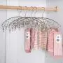 Laundry Drying Rack Clothes Hanger with 8 Clothespins 4.0mm for Drying Socks, Baby Clothes, Bras, Towel, Underwear, Hat, Scarf, Pants, Gloves, Anti Wind Hook