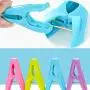 FABSELLER Clothes Drying Clips Windproof Hanger with Basket Laundry Home Pegs Underwear Socks Plastic Clothespin Set of 30, Green