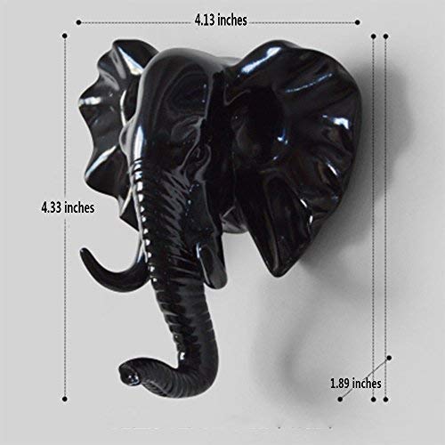 Creative Wall Decorations Animal Head Shaped Single Wall Hook / Hanger Resin Material for Hanging Clothes Coat Hats Keys Bags Purse Towels (Black Elephant) Creative Wall Decorations Animal Head Shaped Single Wall Hook / Hanger Resin Material for Hanging Clothes Coat Hats Keys Bags Purse Towels (Black Elephant)