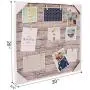 hantajanss Clip Photo Holder, Photo Collage Frame, Large Picture Display Frame with 12 Wood Clothespin Clips for Hanging Home Decoration 20 ×20 inches Grey
