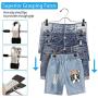 DANALLAN 5 Pack of 4-Tier Skirt/Pants Hangers - Space Saving Adjustable Non-Slip Clips Clothes, Trousers, Slacks, Jeans