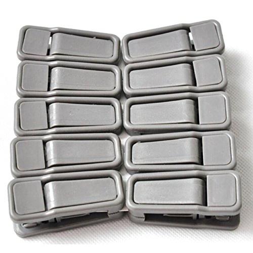 Kentop 10Pcs Flocking Non-Slip Hangers Hanging Special Clips Windproof Plastic Clothes Pins Pants Socks Hanger Clips Folder Socks Accessories-Silver