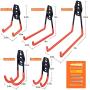 Upgraded Garage Hooks Heavy Duty 14 Pack Garage Organization & Storage System Hooks, Support Up to 87 lbs, Wall Mount Hooks for Organizing Power Tools, ladders, Bikes(Orange)