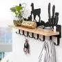 Yuybei Wall Hooks Decorative Wall Mounted Hanger Clothes Coat Hook Rack Hook with 8 Hooks Decorative Wall Hooks for Living Room Kitchen Bathroom for Kitchen Bathroom Hallway Hall