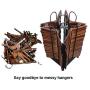 YGLight Hanger Clothes Hangers Cart Hold Hanger Storage Stand Smooth Anti-Rust Stacker Swivel Casters Easy Movement Iron, Wood (Color : Black)