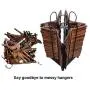 YGLight Hanger Clothes Hangers Cart Hold Hanger Storage Stand Smooth Anti-Rust Stacker Swivel Casters Easy Movement Iron, Wood (Color : Black)