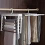 HJYPYJ Magic Hanger,Stainless Steel + Abs Magical Hangers,Double Row Rotate Trouser Hangers,Space-Saving Organizer Hangers,Suitable for Wardrobe Cloakroom Multi-Layer Storage/White / 54x36.8
