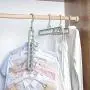 Magic Clothes Hanger,GTWCK 360 Degrees Rotating Multi-Function Nine Hole Hanger Plastic Non Slip Drying Rack for Home Bedroom (Nordic ash)