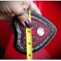 Mini Red and Black Mystic Seeing Eye Ouija Spirit Board Planchette Hand Made Wooden Wall Plaque Hanger