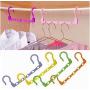 5-Hole Space Saving Plastic Clothes Hanger Magic Hanger Space Saving Hanger Wonder Closet Organizer Multi-Port Hook 10pcs Random Color