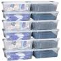 Happygrill 12 Liter Clear Storage Boxes Containers, 12-Pack Stackable Storage Bin for Home & Office