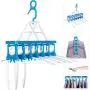 XPXKJ Multi-Functional Collapsible Hangers Space Saving 360 Degree Swivel Hook Strong Durable Clothes Hangers Hold Up-to 50 Lbs (Blue White, 7) XPXKJ Multi-Functional Collapsible Hangers Space Saving 360 Degree Swivel Hook Strong Durable Clothes Hangers Hold Up-to 50 Lbs (Blue White, 7)