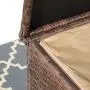 Super Patio Outdoor Patio Storage Box, Brown Wicker Storage Bin Deck Box, 88 Gallon