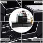 InnSweet Acrylic Cosmetic Organizer Beauty Storage Drawers, Large Makeup Storage Boxes Jewelry Display Cases with 7 Drawers, 4 Piece, Black