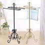 Free Standing Towel Rack for Bathroom, Metal Towel Holder Coat Rack for Living Room, Towel Bar Rack, Clothes Hanger and Accessories Stand, 33×33×98 cm,Gold