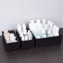 Woven Storage Boxes Cube Basket Bin Container Tote Organizer Divider for Drawer,Closet,Shelf, Dresser,Set of 4 (Black)